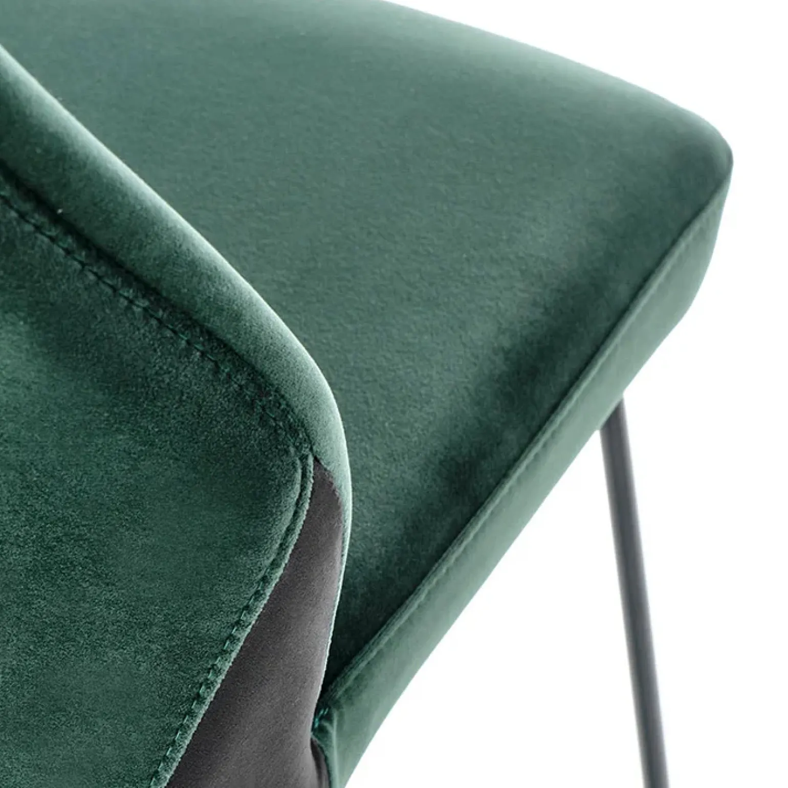 Set 2 sedie da pranzo imbottite in velluto verde scuro nero Malabo