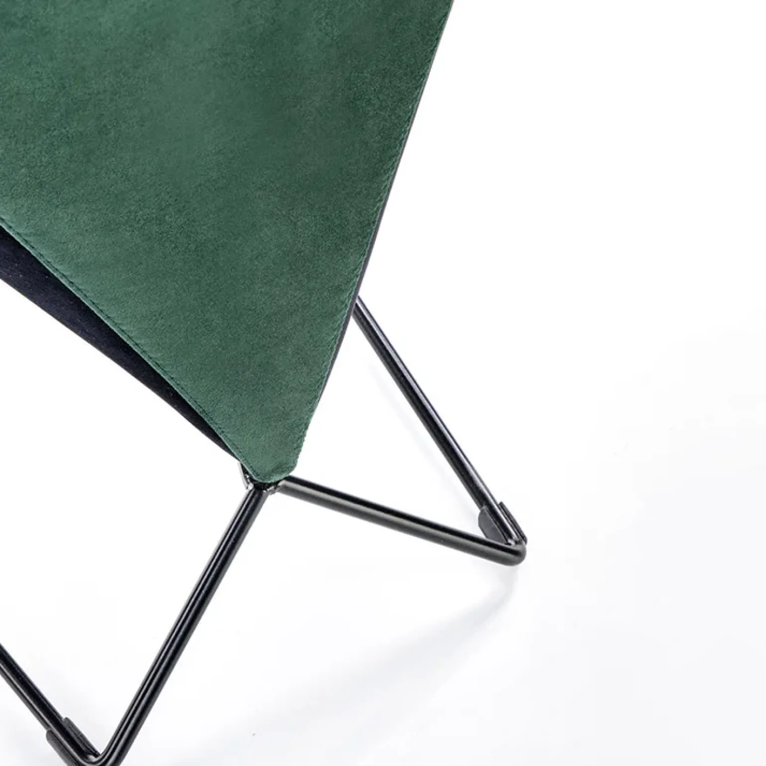 Set 2 sedie da pranzo imbottite in velluto verde scuro nero Malabo