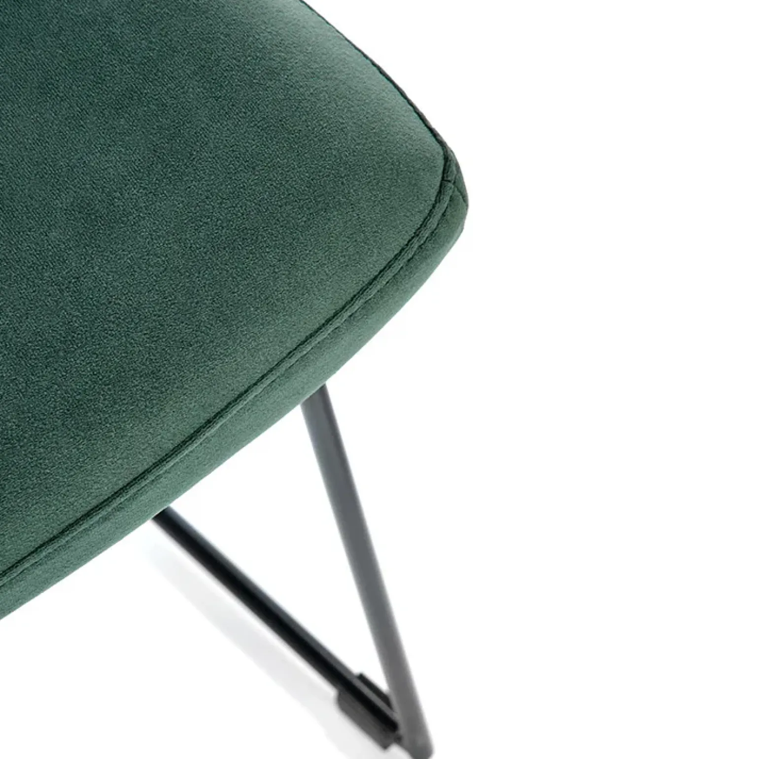Set 2 sedie da pranzo imbottite in velluto verde scuro nero Malabo