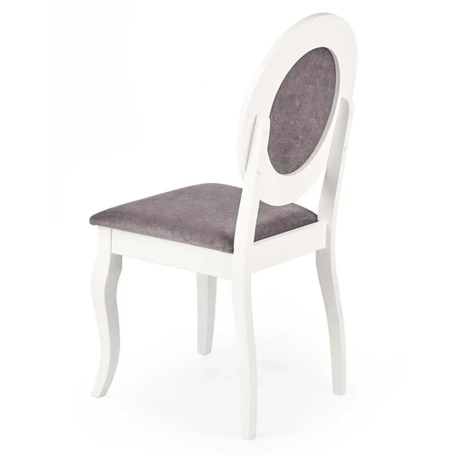 Set 2 sedie da pranzo imbottite in tessuto grigio bianco Adna