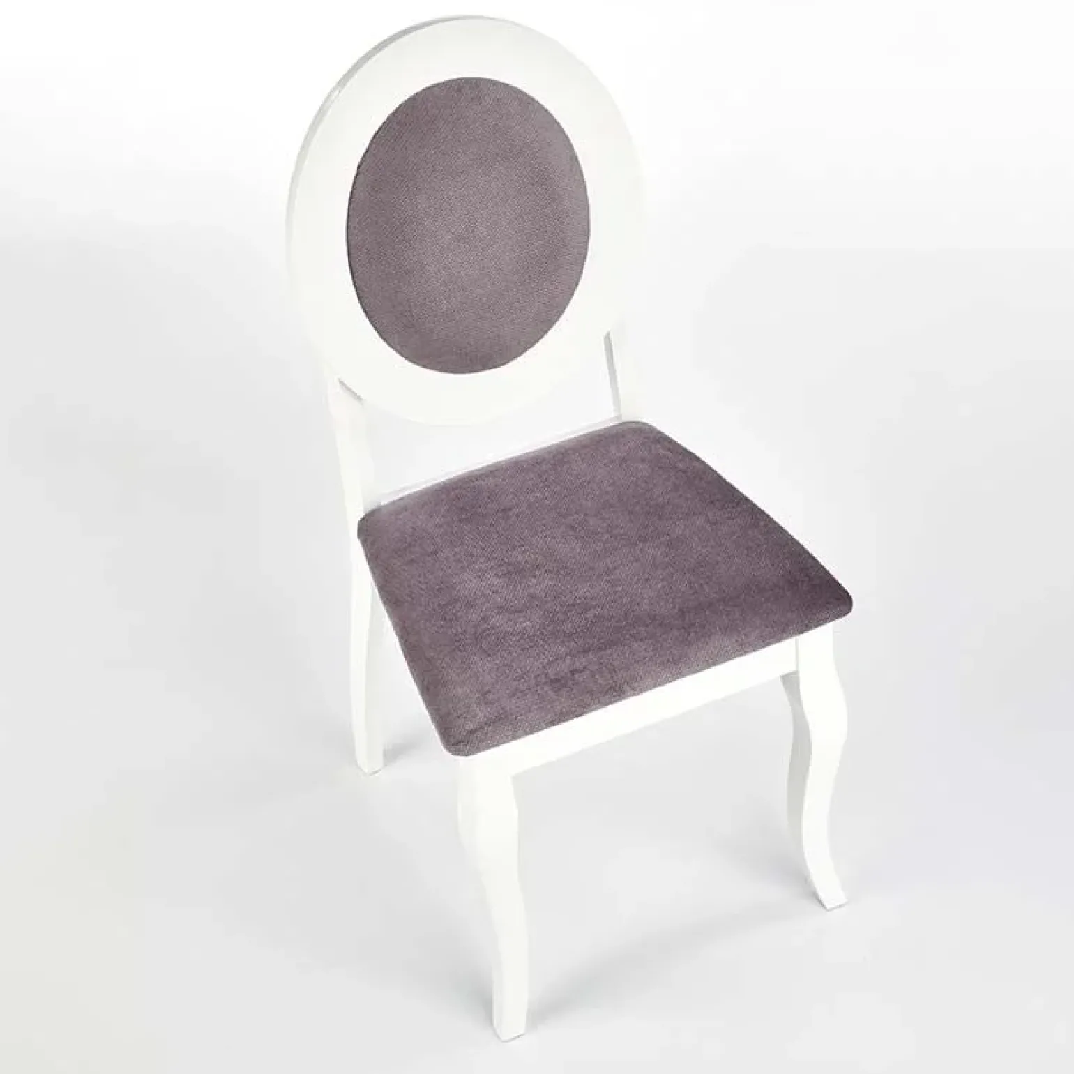 Set 2 sedie da pranzo imbottite in tessuto grigio bianco Adna