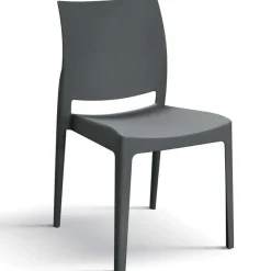 Set 4 sedie da pranzo impilabili in polipropilene grigio Velum