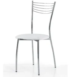 Set 6 sedie da pranzo in ecopelle e metallo Dea bianca Gihome®