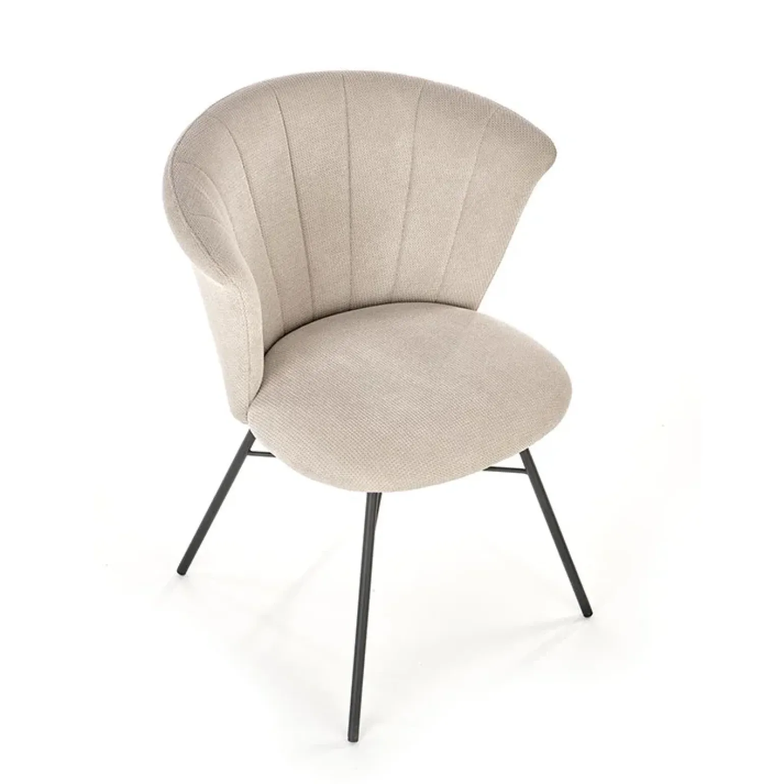 Set 2 sedie da pranzo in tessuto beige nero Quark