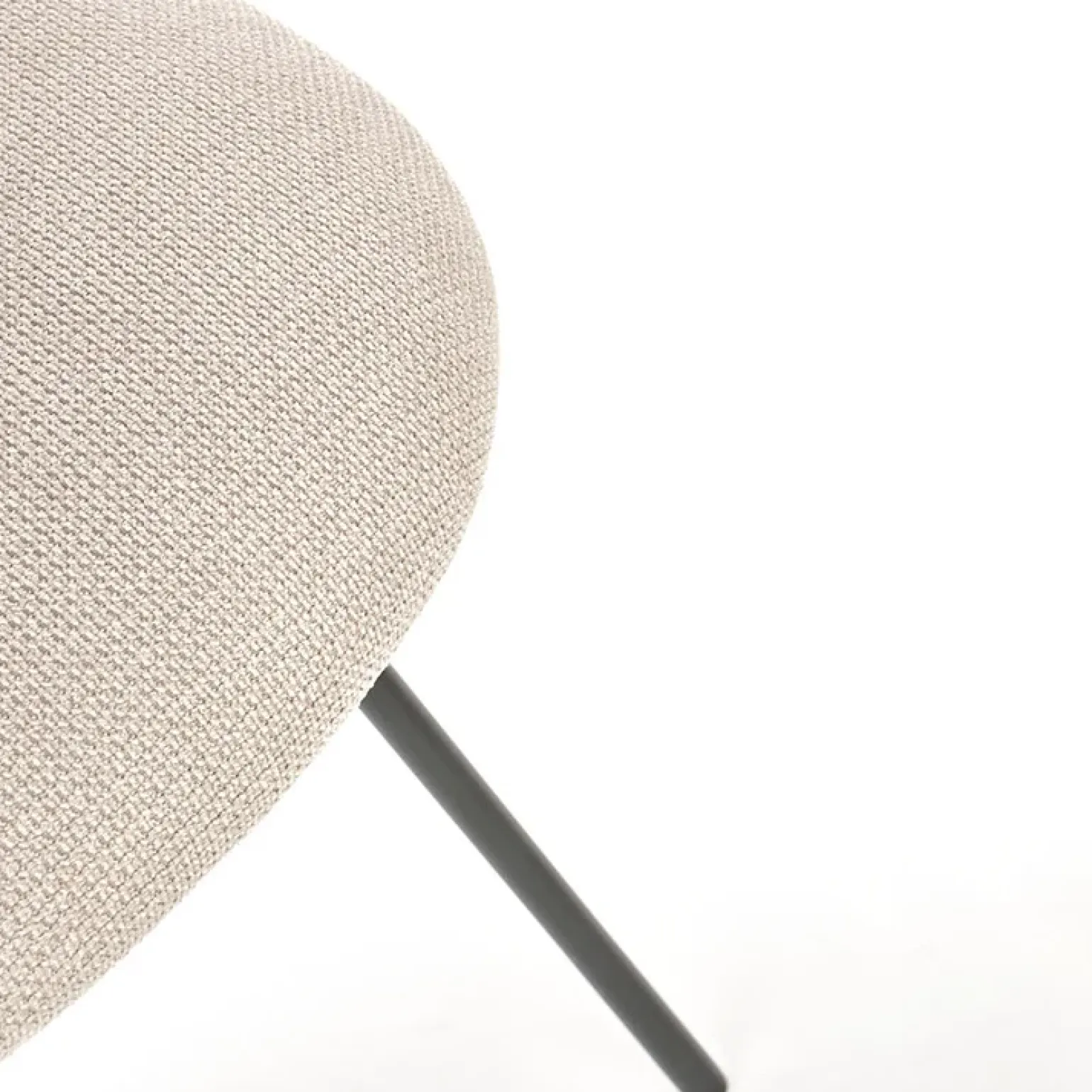 Set 2 sedie da pranzo in tessuto beige nero Quark
