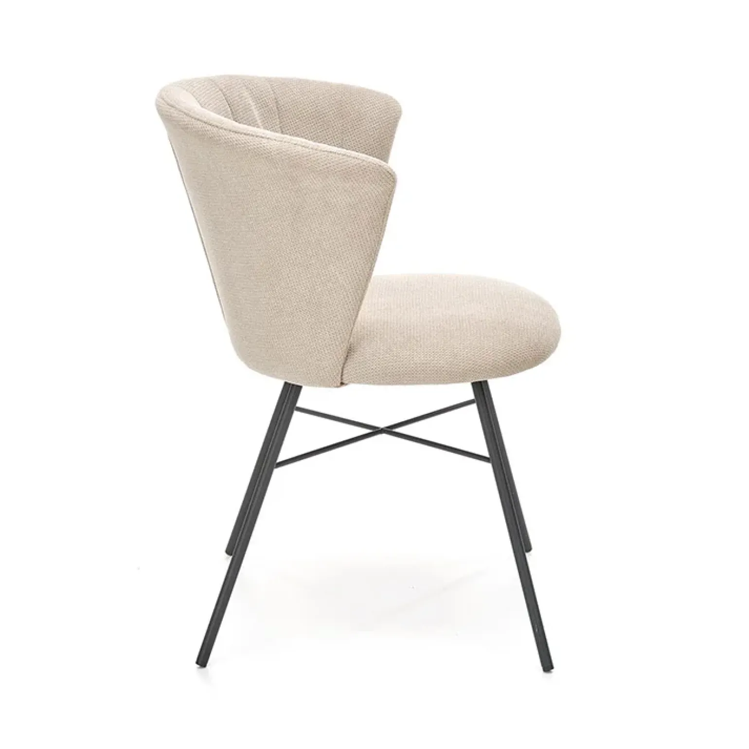 Set 2 sedie da pranzo in tessuto beige nero Quark