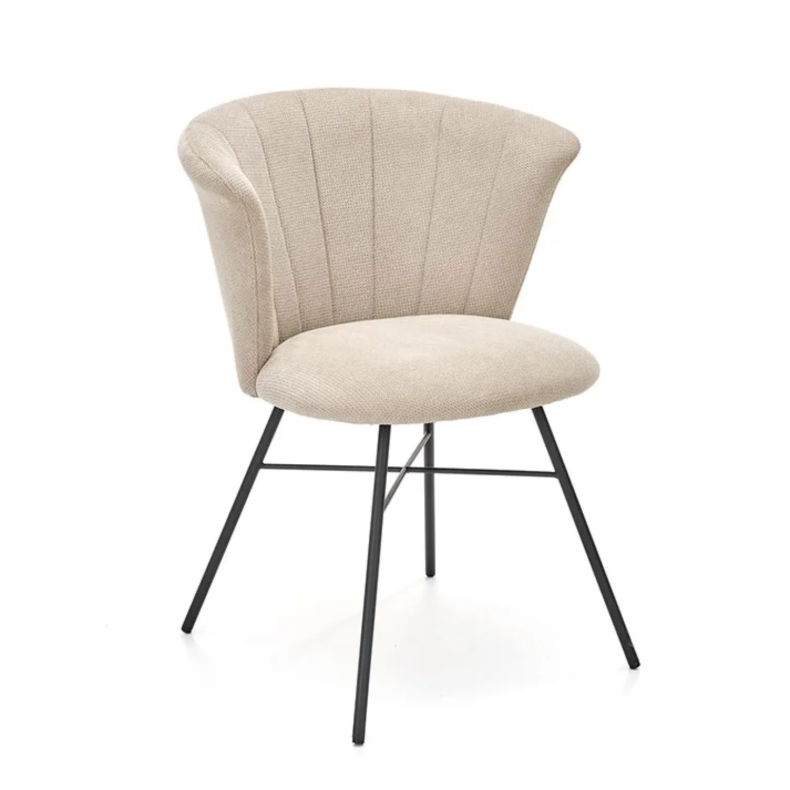 Set 2 sedie da pranzo in tessuto beige nero Quark
