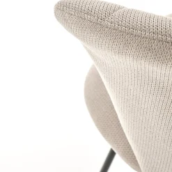 Set 2 sedie da pranzo in tessuto beige nero Quark