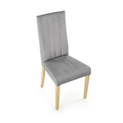 Set 2 sedie da pranzo in tessuto velluto trapuntato grigio rovere chiaro Doha