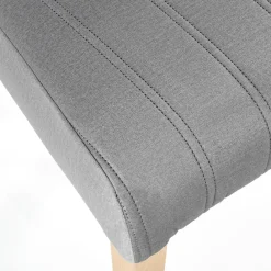 Set 2 sedie da pranzo in tessuto velluto trapuntato grigio rovere chiaro Doha