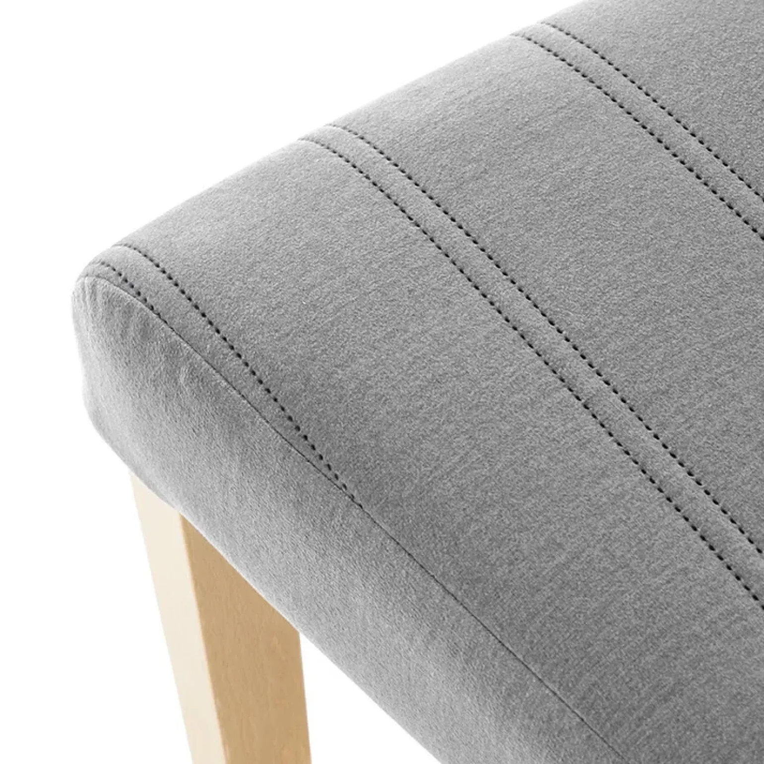 Set 2 sedie da pranzo in tessuto velluto trapuntato grigio rovere chiaro Doha