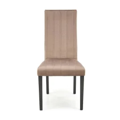 Set 2 sedie da pranzo in tessuto velluto trapuntato beige nero Mascate