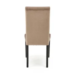 Set 2 sedie da pranzo in tessuto velluto trapuntato beige nero Mascate