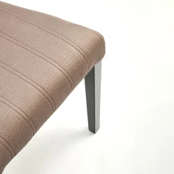 Set 2 sedie da pranzo in tessuto velluto trapuntato beige nero Mascate
