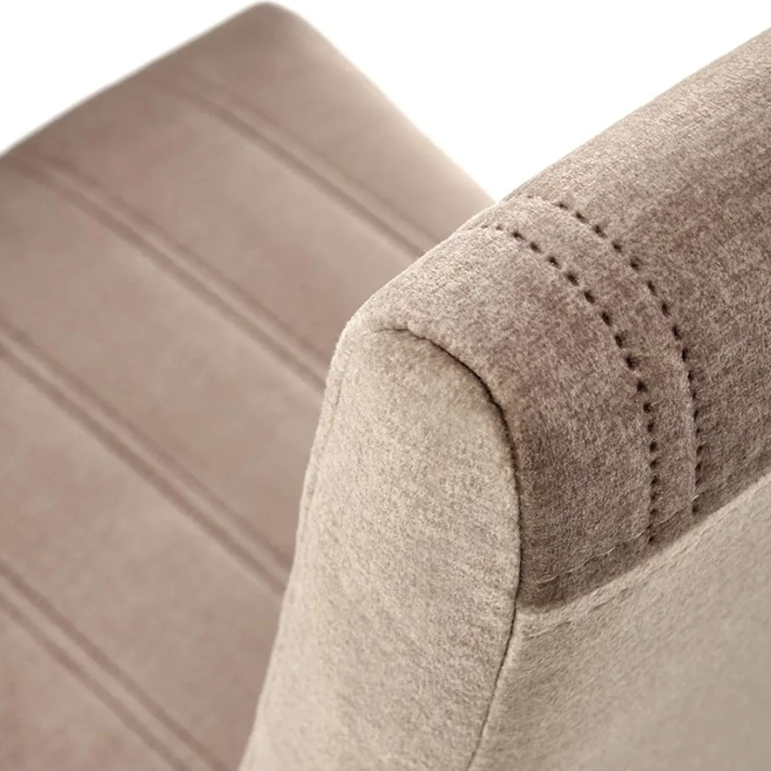 Set 2 sedie da pranzo in tessuto velluto trapuntato beige nero Mascate