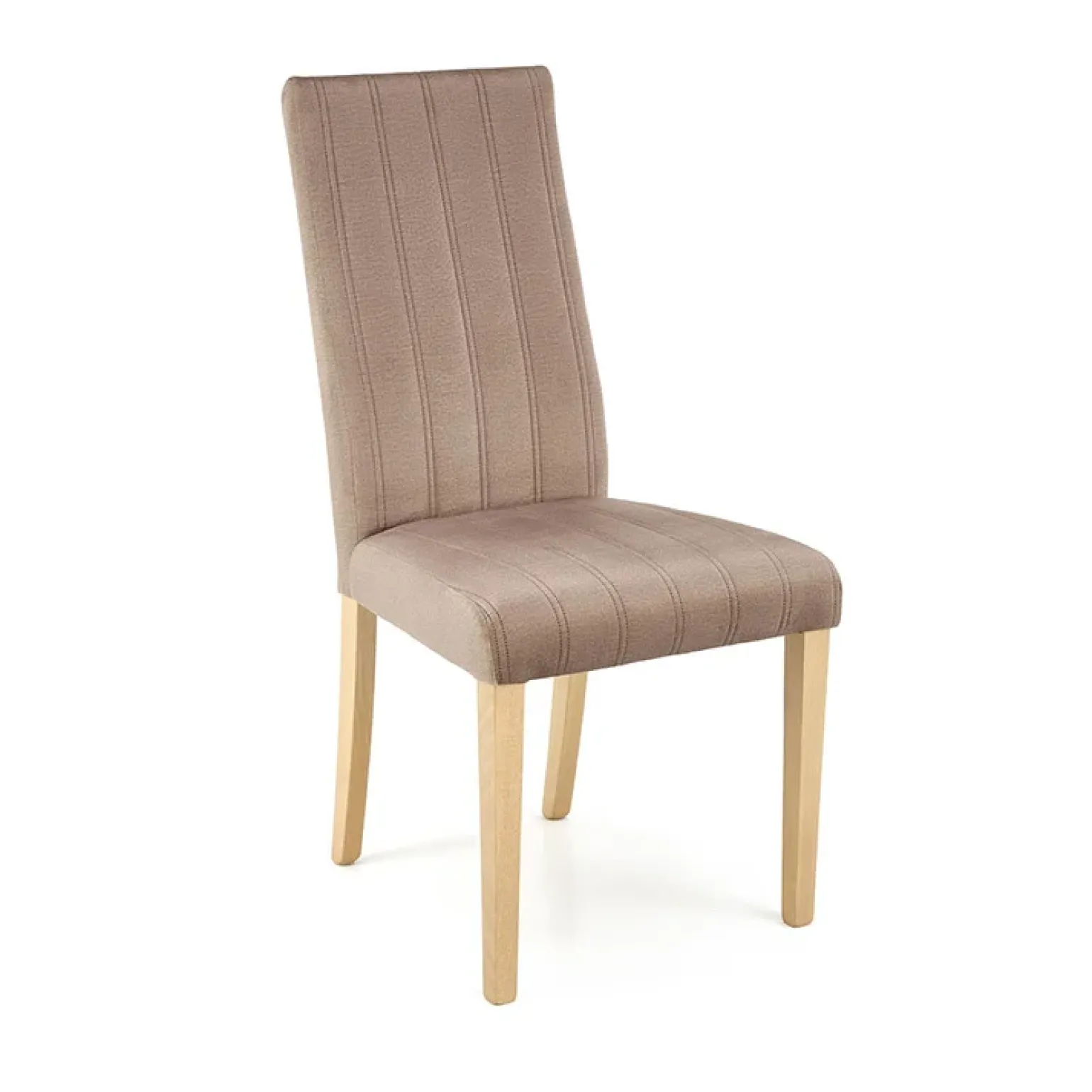 Set 2 sedie da pranzo in tessuto velluto trapuntato beige rovere chiaro Doha