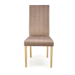 Set 2 sedie da pranzo in tessuto velluto trapuntato beige rovere chiaro Doha