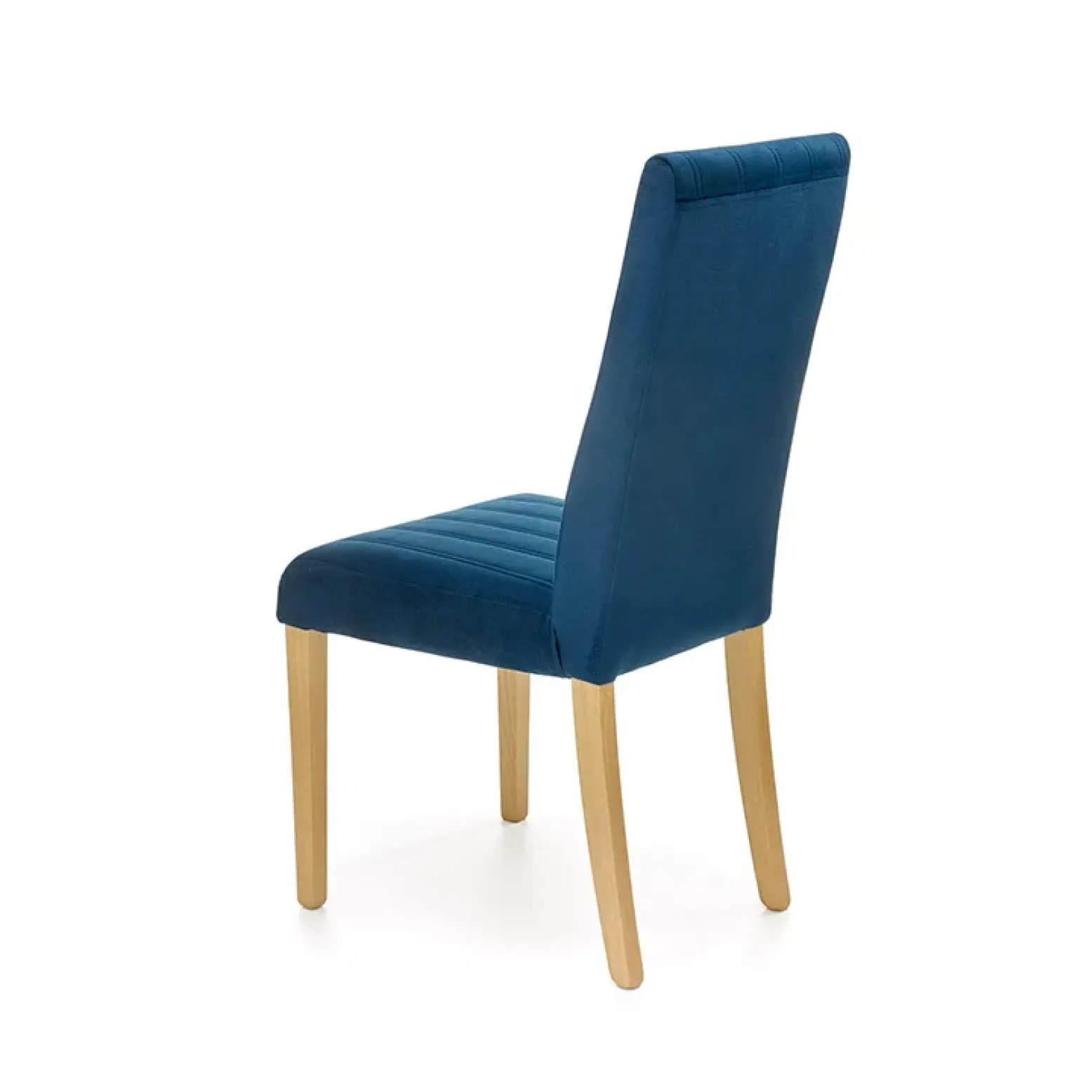 Set 2 sedie da pranzo in tessuto velluto trapuntato blu rovere chiaro Doha