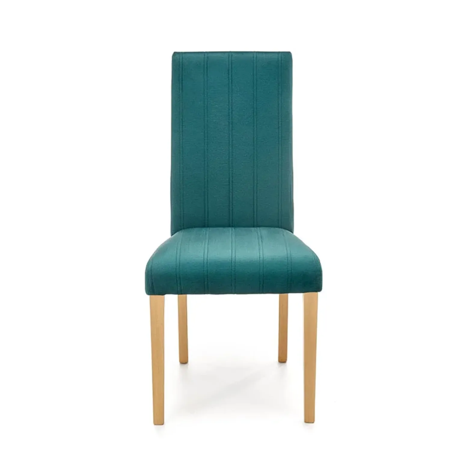 Set 2 sedie da pranzo in tessuto velluto trapuntato verde rovere chiaro Doha