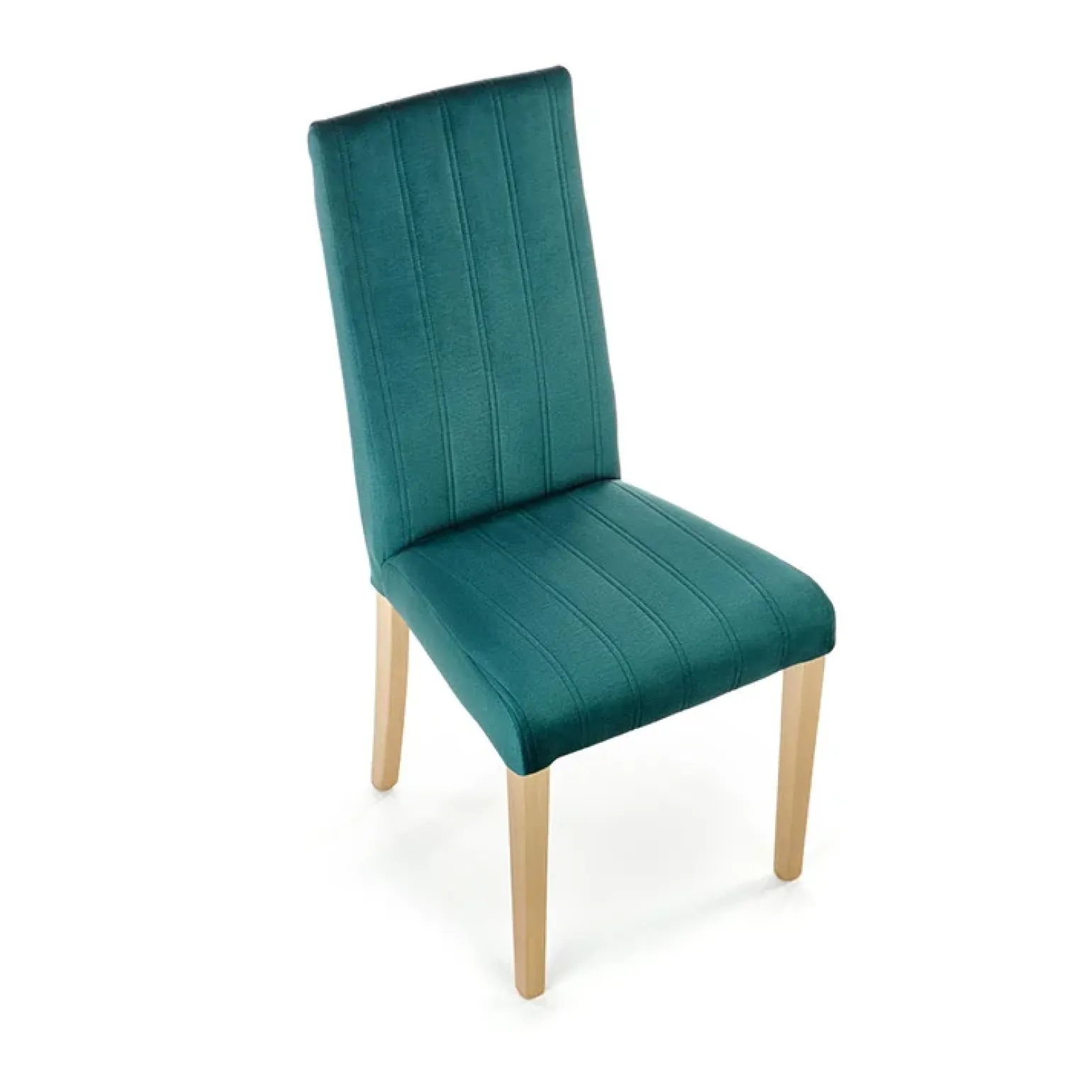 Set 2 sedie da pranzo in tessuto velluto trapuntato verde rovere chiaro Doha