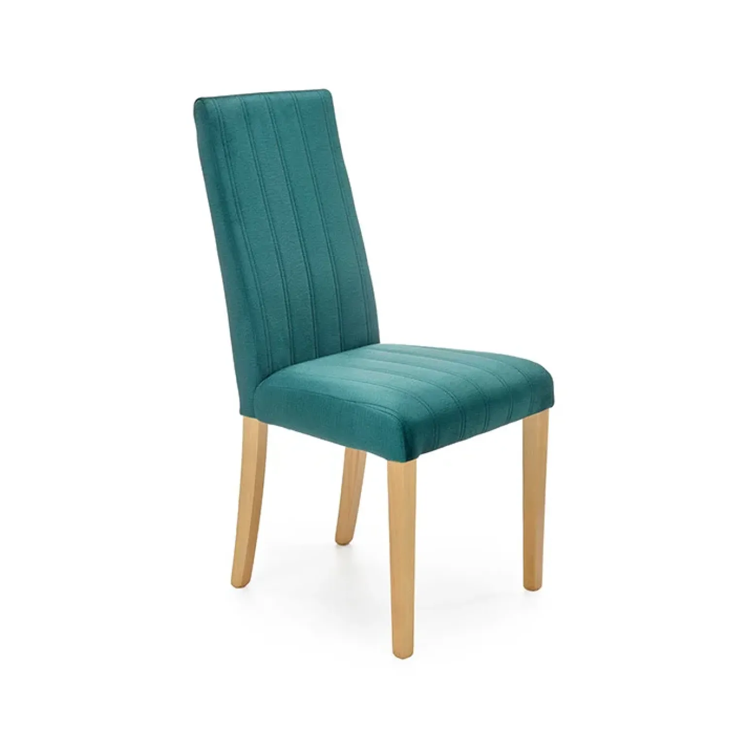 Set 2 sedie da pranzo in tessuto velluto trapuntato verde rovere chiaro Doha