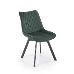 Set 2 sedie da pranzo in velluto verde scuro nero Balboa