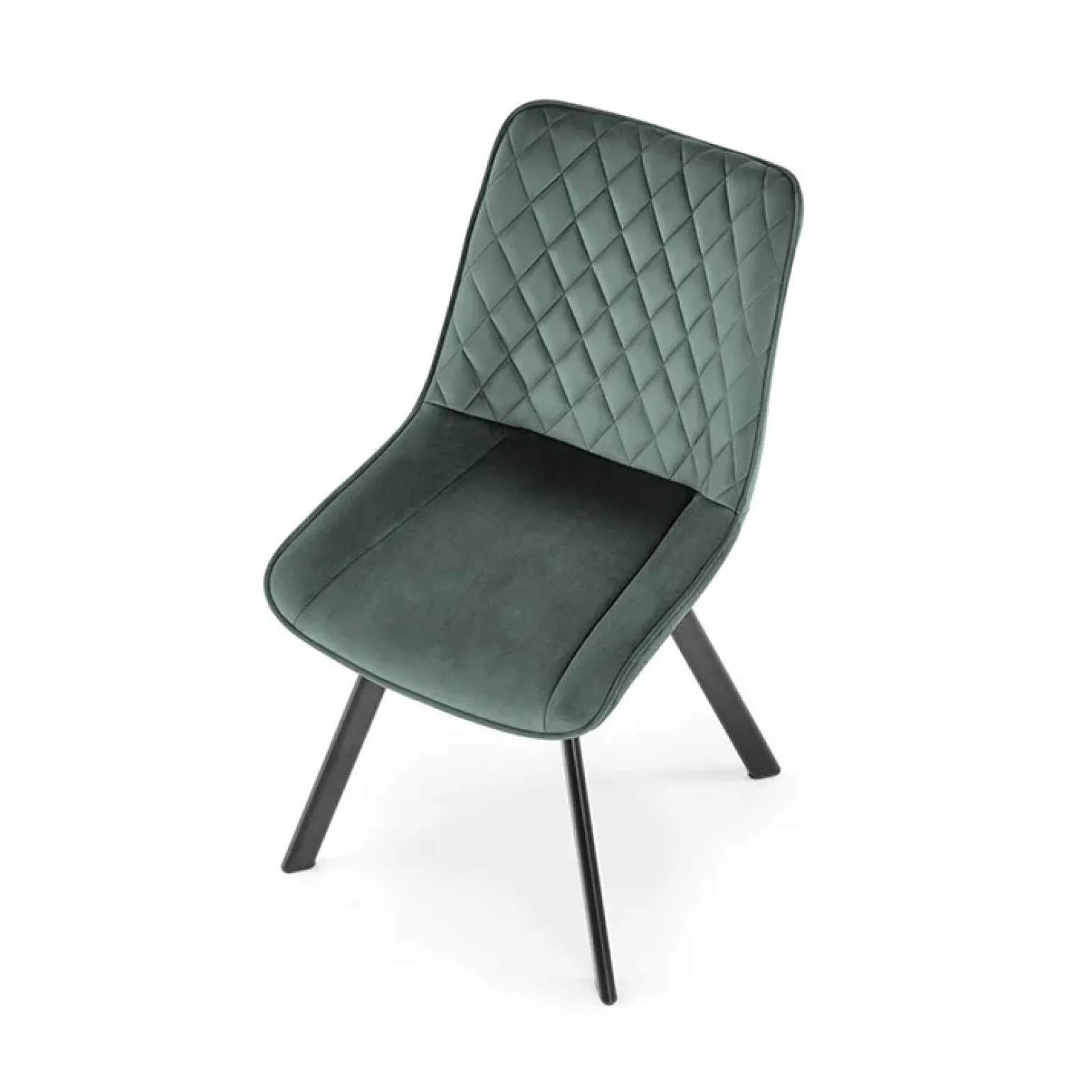 Set 2 sedie da pranzo in velluto verde scuro nero Balboa