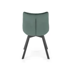 Set 2 sedie da pranzo in velluto verde scuro nero Balboa