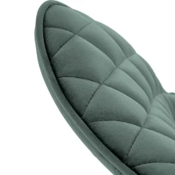 Set 2 sedie da pranzo in velluto verde scuro nero Balboa