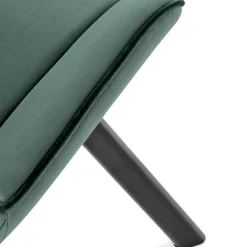 Set 2 sedie da pranzo in velluto verde scuro nero Balboa
