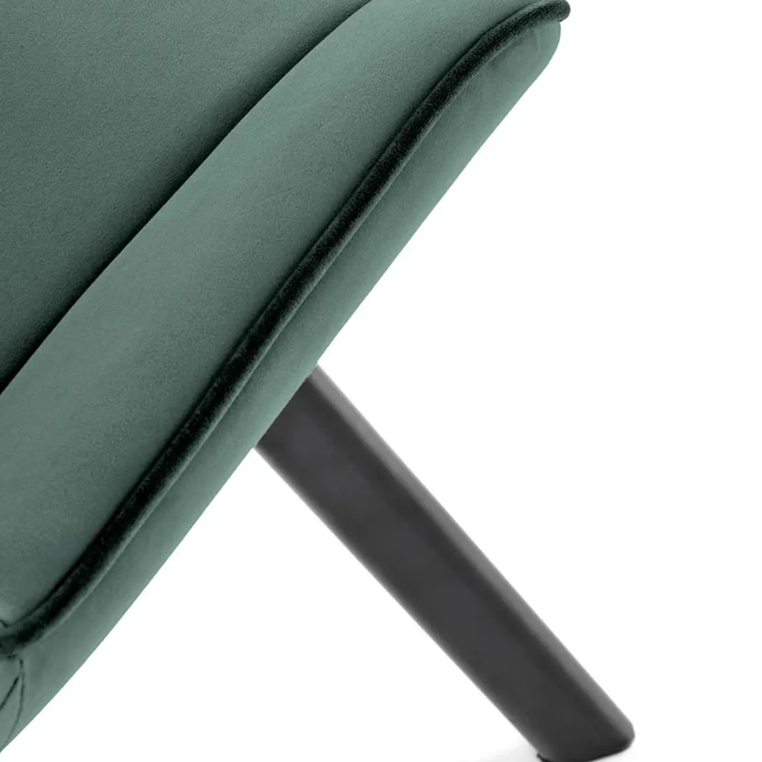 Set 2 sedie da pranzo in velluto verde scuro nero Balboa
