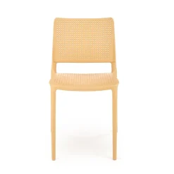Set 4 sedie da pranzo moderne in polipropilene arancione Luanda