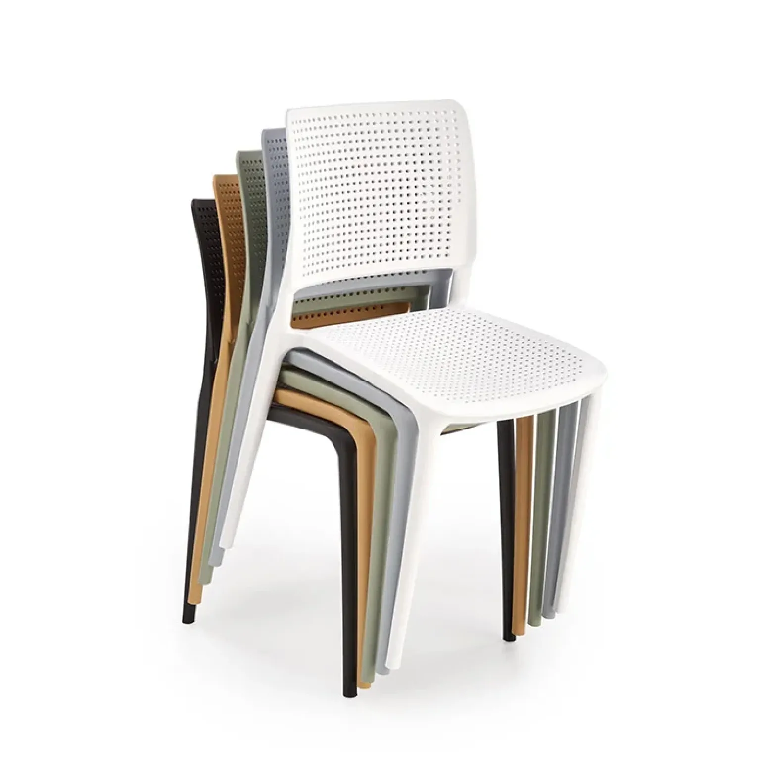 Set 4 sedie da pranzo moderne in polipropilene arancione Luanda