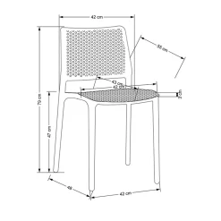 Set 4 sedie da pranzo moderne in polipropilene arancione Luanda