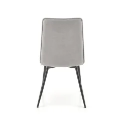 Set 4 sedie da pranzo moderne in tessuto grigio nero Quiche