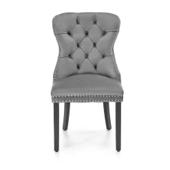 Set 2 sedie da pranzo moderne in tessuto grigio nero Briar