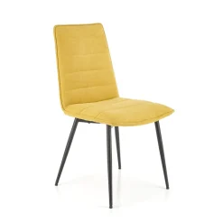 Set 4 sedie da pranzo moderne in tessuto senape nero Quiche