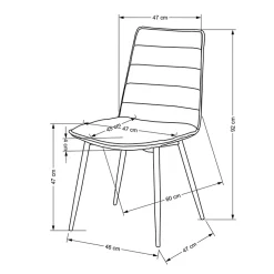 Set 4 sedie da pranzo moderne in tessuto senape nero Quiche