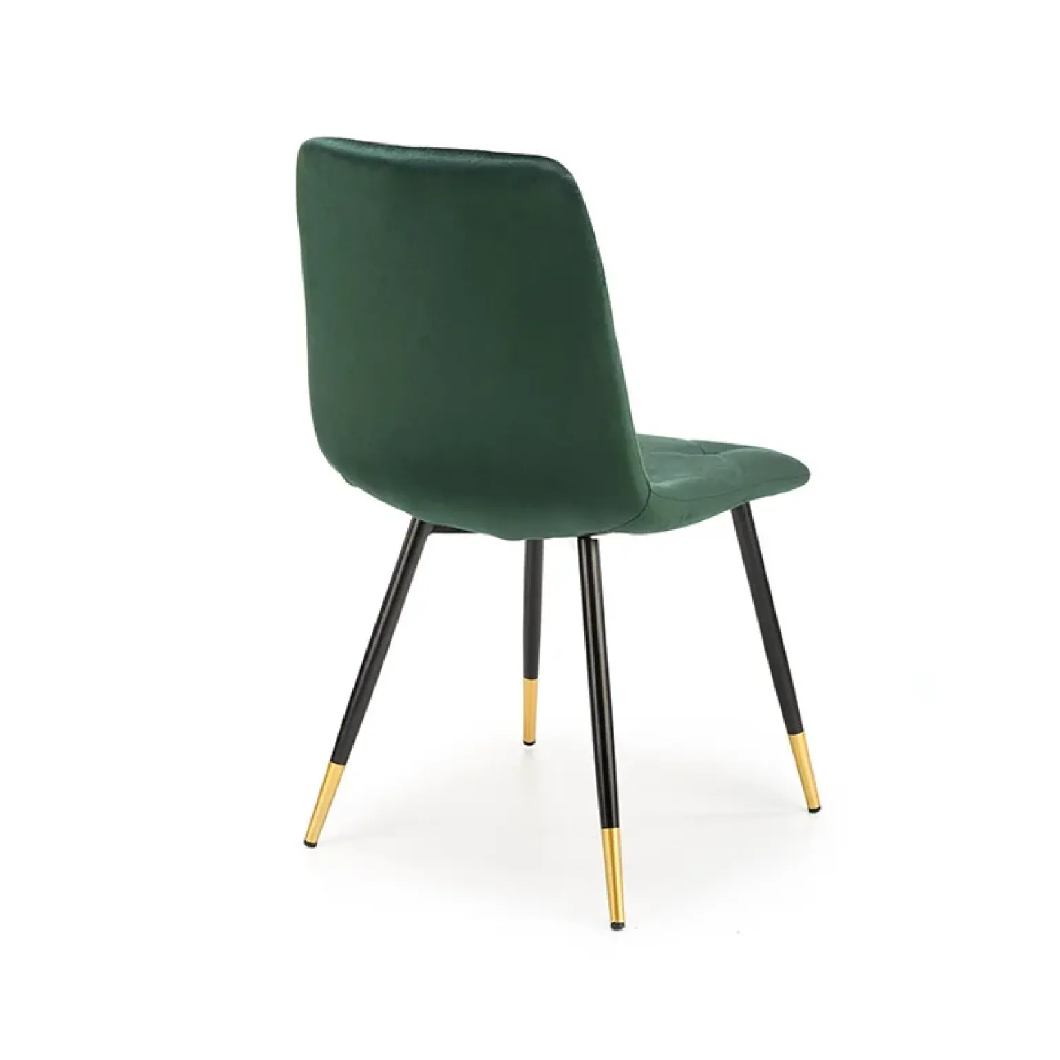 Set 4 sedie da pranzo moderne in velluto verde scuro oro Valkiria