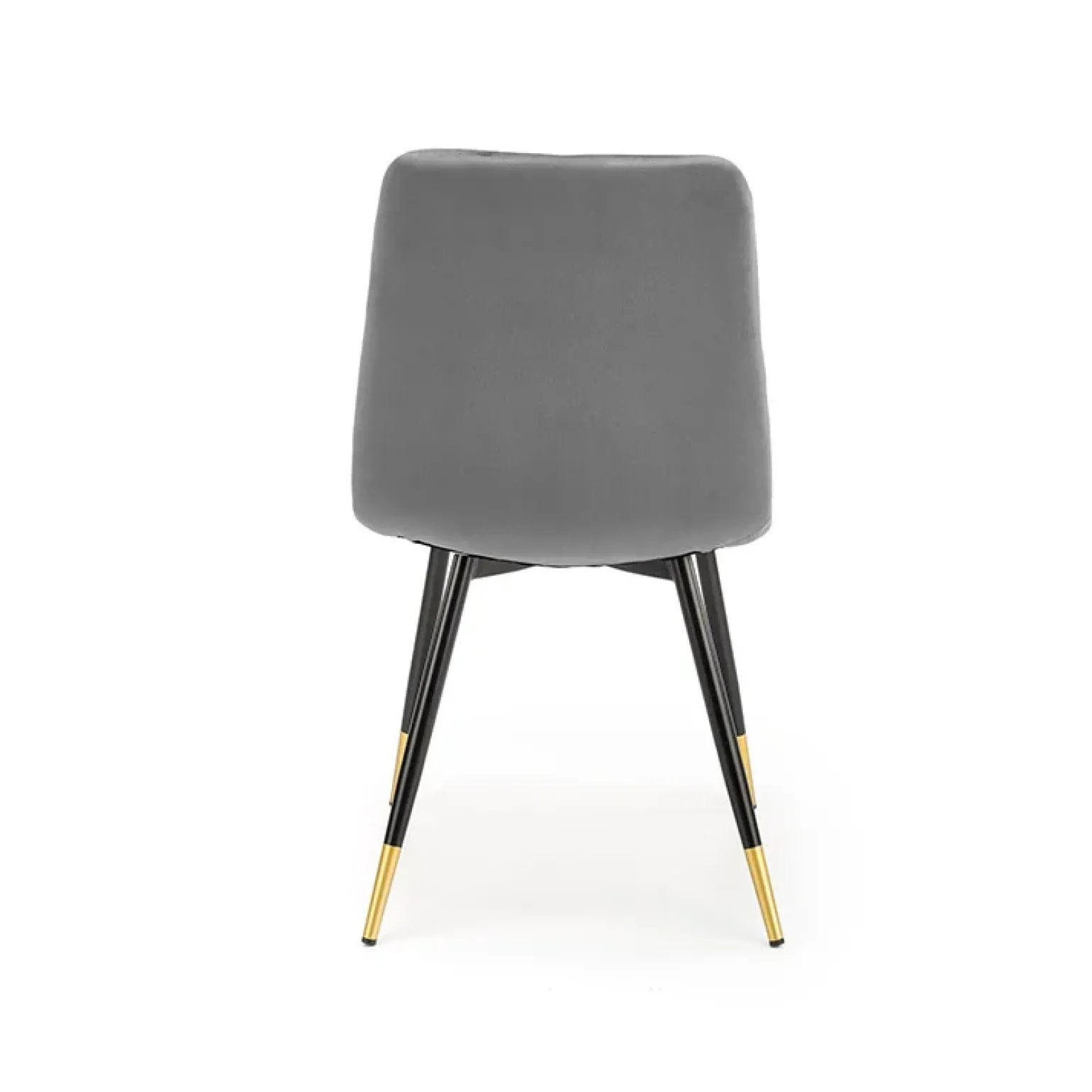 Set 4 sedie da pranzo moderne in velluto grigia oro Valkiria