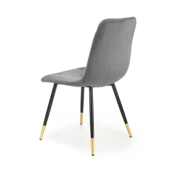 Set 4 sedie da pranzo moderne in velluto grigia oro Valkiria