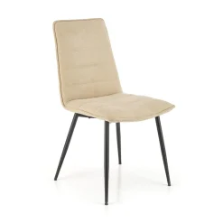 Set 4 sedie da pranzo moderne in tessuto beige nero Quiche