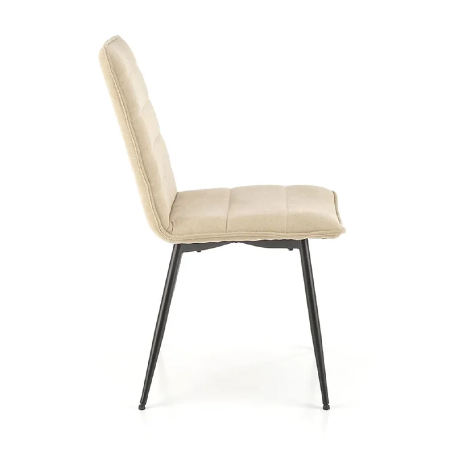 Set 4 sedie da pranzo moderne in tessuto beige nero Quiche