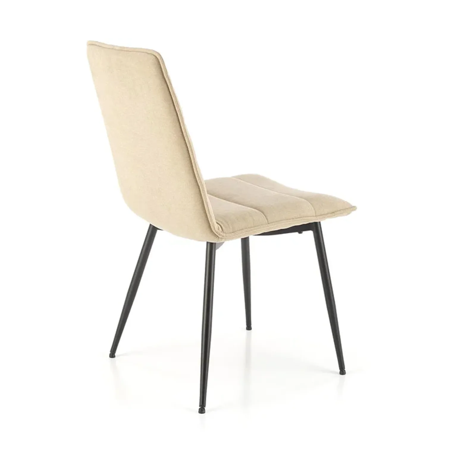 Set 4 sedie da pranzo moderne in tessuto beige nero Quiche