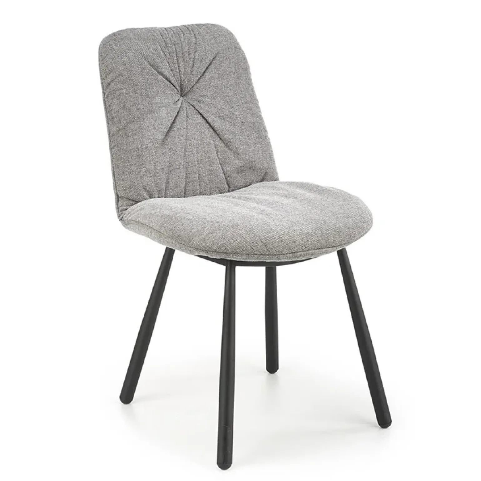 Set 4 sedie da pranzo moderne in tessuto grigio nero Kaos
