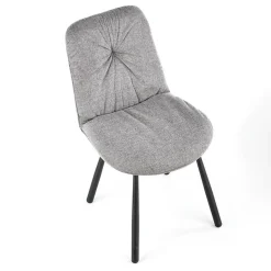 Set 4 sedie da pranzo moderne in tessuto grigio nero Kaos