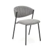 Set 2 sedie da sala in tessuto grigio scuro nero Elsa