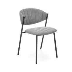 Set 2 sedie da sala in tessuto grigio scuro nero Elsa