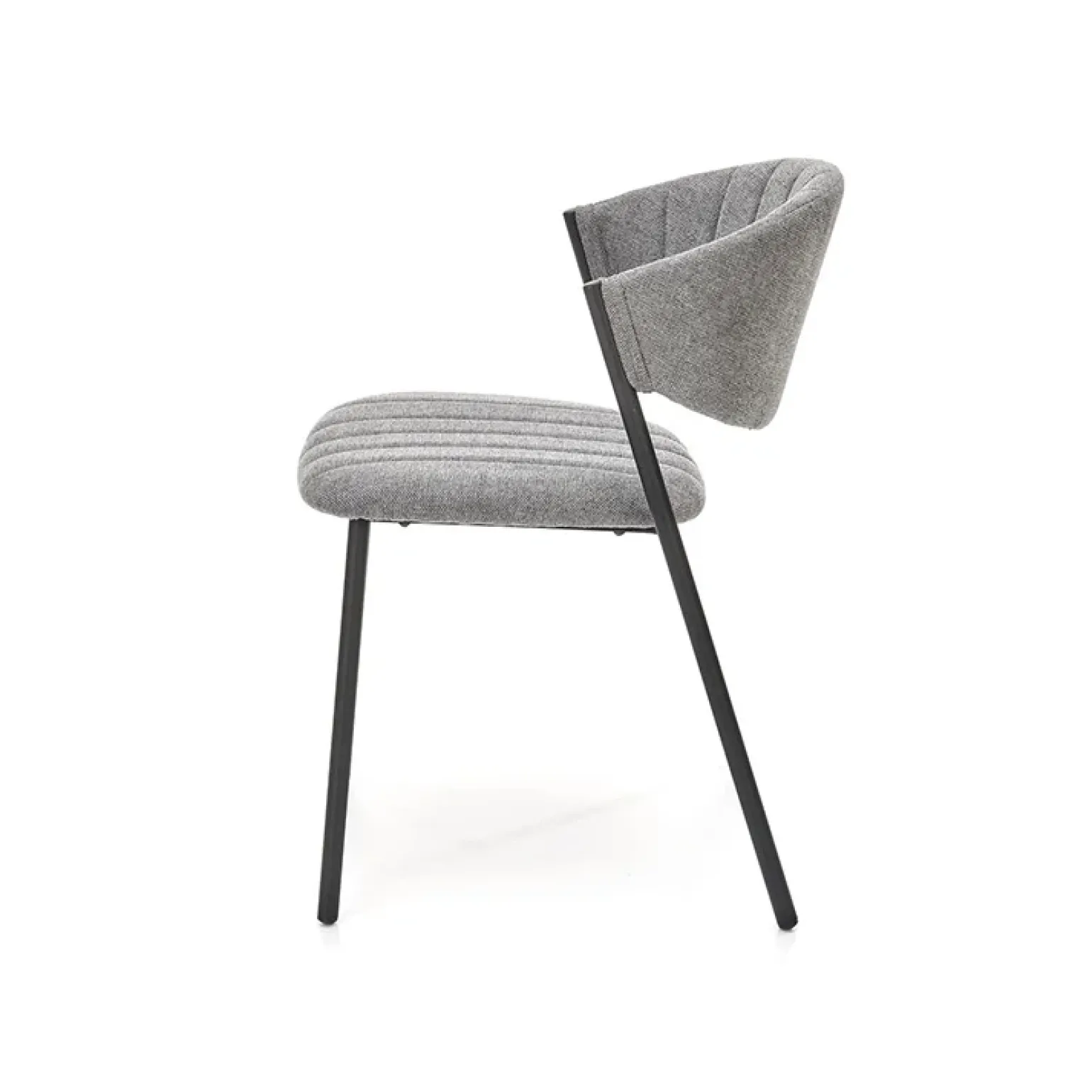 Set 2 sedie da sala in tessuto grigio scuro nero Elsa