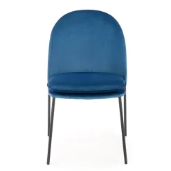 Set 4 sedie da sala moderne in tessuto blu navy Orco